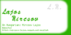 lajos mircsov business card